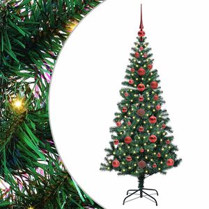 vidaXL Uměl&yacute; osvětlen&yacute; v&aacute;nočn&iacute; stromeček Zelen&aacute; 120 cm PVC a kov