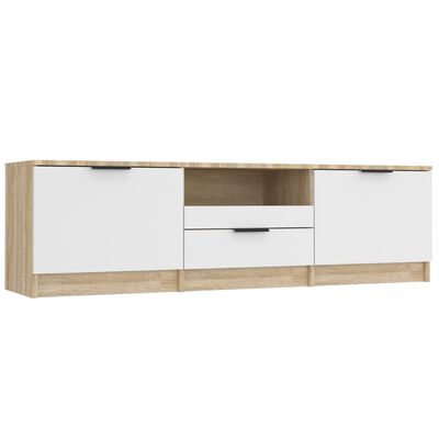 vidaXL TV skříňka bílá a dub sonoma 140 x 35 x 40 cm kompozitní dřevo