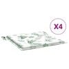 vidaXL Podu&scaron;ky na židli 4 ks vzor listů 50 x 50 x 4 cm textil