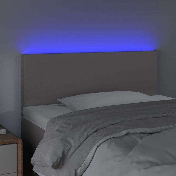 vidaXL Čelo postele s LED šedé 100x5x78/88 cm umělá kůže
