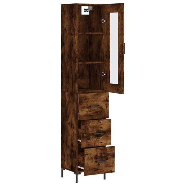 vidaXL Skř&iacute;ň highboard kouřov&yacute; dub 34,5 x 34 x 180 cm kompozitn&iacute; dřevo