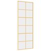 vidaXL Posuvn&eacute; dveře zlat&eacute; 76 x 205 cm čir&eacute; ESG sklo a hlin&iacute;k