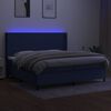 vidaXL Box spring postel s matrac&iacute; a LED modr&aacute; 200x200 cm textil