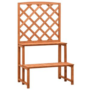 vidaXL Stojan na květiny s trel&aacute;ž&iacute; oranžov&yacute; 70x42x120 cm masivn&iacute; jedle