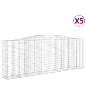 vidaXL Klenut&eacute; gabionov&eacute; ko&scaron;e 5 ks 400x50x140/160cm pozinkovan&eacute; železo