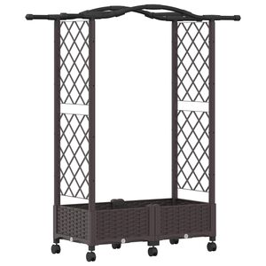vidaXL Vyv&yacute;&scaron;en&yacute; z&aacute;hon s trel&aacute;ž&iacute; a střechou Hněd&aacute; 124 x 40 x 129 cm PP
