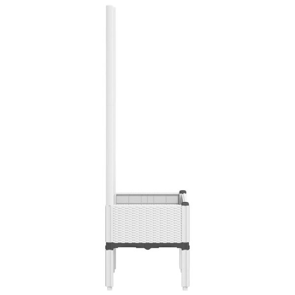 vidaXL Zahradn&iacute; truhl&iacute;k s trel&aacute;ž&iacute; b&iacute;l&yacute; 40 x 40 x 142 cm PP