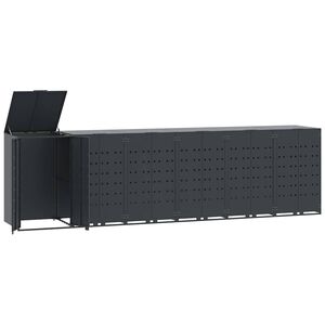 vidaXL Box na 6 popelnic popelnic 414 x 79 x 117 cm ocel