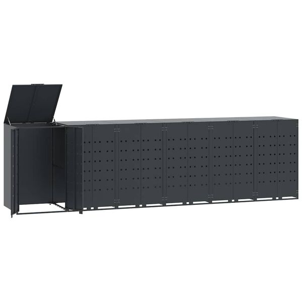 vidaXL Box na 6 popelnic popelnic 414 x 79 x 117 cm ocel