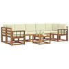 vidaXL Venkovn&iacute; pohovkov&aacute; souprava 8 pcs Přirozen&aacute; a Kr&eacute;mov&aacute;