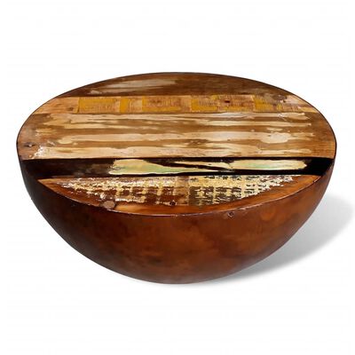 vidaXL Konferenční stolek tvar mísy ocel a masivní recyklované dřevo
