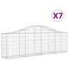 vidaXL Klenut&eacute; gabionov&eacute; ko&scaron;e 7 ks 200x30x60/80 cm pozinkovan&eacute; železo
