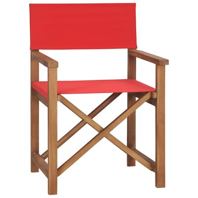 vidaXL Režisérské židle 2 ks masivní teakové dřevo červené