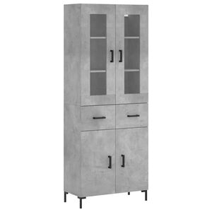 vidaXL Skř&iacute;ň highboard betonově &scaron;ed&aacute; 69,5x34x180 cm kompozitn&iacute; dřevo