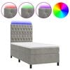 vidaXL Box spring postel s matrac&iacute; a LED světle &scaron;ed&aacute; 90x190 cm samet