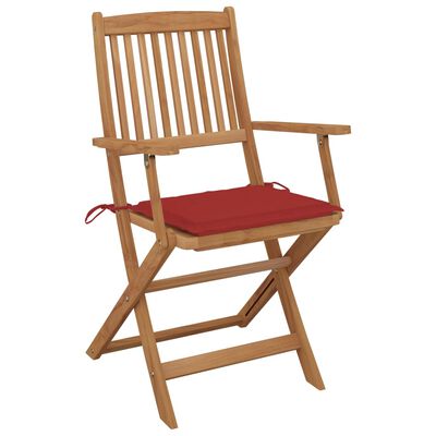 vidaXL Skládací zahradní židle s poduškami 6 ks masivní akáciové dřevo