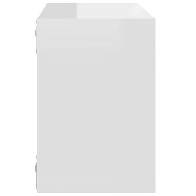 vidaXL Nástěnné police kostky 4 ks bílé s vysokým leskem 22x15x22 cm