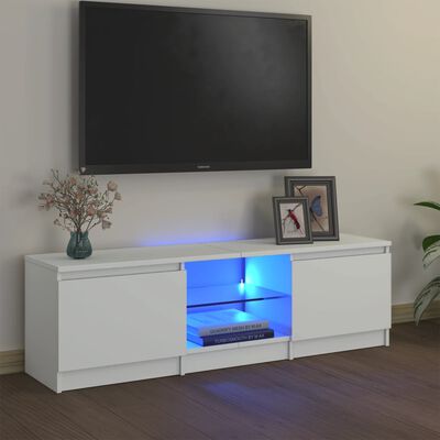 vidaXL TV skříňka s LED osvětlením bílá 120 x 30 x 35,5 cm