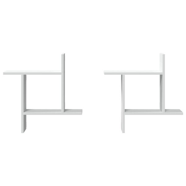 vidaXL N&aacute;stěnn&eacute; police 2 ks b&iacute;l&eacute; 50 x 12 x 50 cm kompozitn&iacute; dřevo