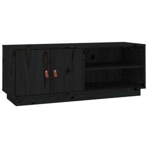 vidaXL TV skř&iacute;ňka čern&aacute; 105 x 34 x 40 cm masivn&iacute; borov&eacute; dřevo