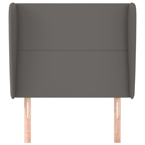 vidaXL Čelo postele typu u&scaron;&aacute;k &scaron;ed&aacute; 93x23x118/128 cm uměl&aacute; kůže