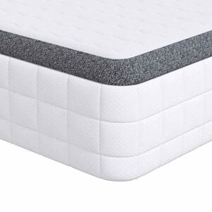 vidaXL Matrace Středně měkk&yacute; 80 x 200 cm B&iacute;l&aacute; a &scaron;ed&aacute;