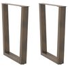 vidaXL Nohy k j&iacute;deln&iacute;mu stolu ve tvaru V, 2 ks, př&iacute;rodn&iacute; ocel, 70 x (72-73,3) cm, ocel