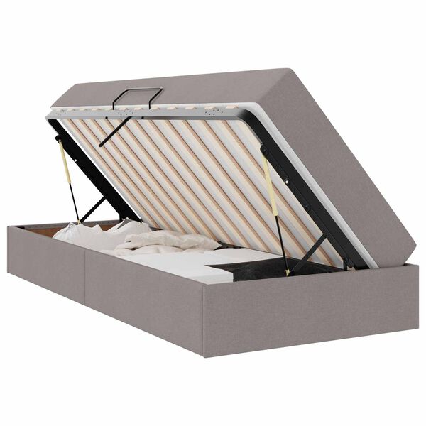 vidaXL Postel s &uacute;ložn&yacute;m prostorem a matrac&iacute; Taupe 90 x 200 cm