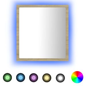 vidaXL LED koupelnov&eacute; zrcadlo dub sonoma 40 x 8,5 x 37 cm akrylov&eacute;
