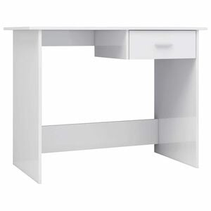vidaXL Psac&iacute; stůl b&iacute;l&yacute; s vysok&yacute;m leskem 100x50x76 cm kompozitn&iacute; dřevo