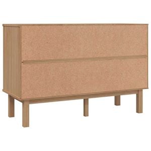 vidaXL Z&aacute;suvkov&aacute; komoda OTTA hněd&aacute; a &scaron;ed&aacute; 111x43x73,5 cm borov&eacute; dřevo