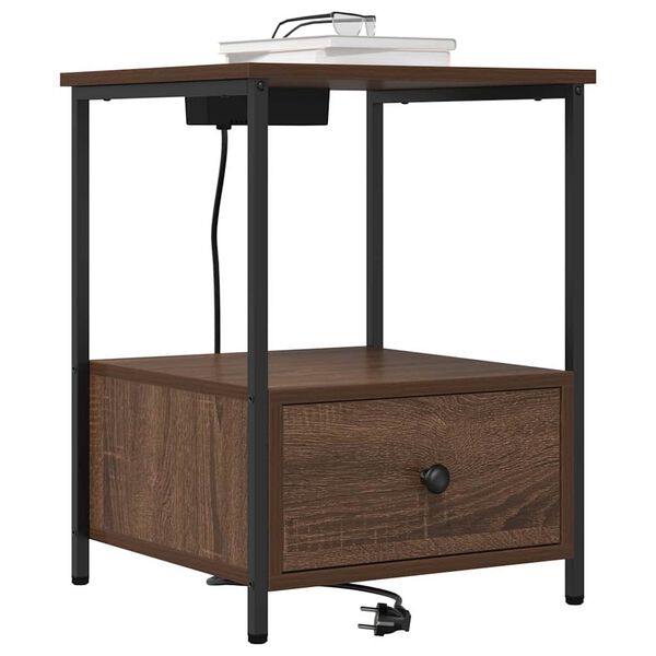 vidaXL Nočn&iacute; skř&iacute;ňka Hněd&yacute; dub 42 x 41 x 56 cm kompozitn&iacute; dřevo