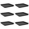 vidaXL Čtvercov&yacute; květinov&yacute; t&aacute;c 6 ks Čern&aacute; 32 x 32 x 2,5 cm Plast