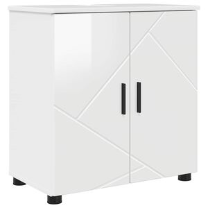 vidaXL Koupelnov&aacute; skř&iacute;ň s &uacute;loži&scaron;těm Vysoce leskl&aacute; b&iacute;l&aacute; 61 x 35 x 64 cm
