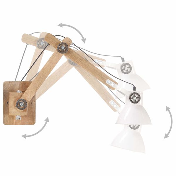 vidaXL N&aacute;stěnn&aacute; lampa industri&aacute;ln&iacute; styl b&iacute;l&aacute; kulat&aacute; E27