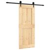 vidaXL Posuvn&eacute; dveře Přirozen&aacute; a čern&aacute; 85 x 210 cm