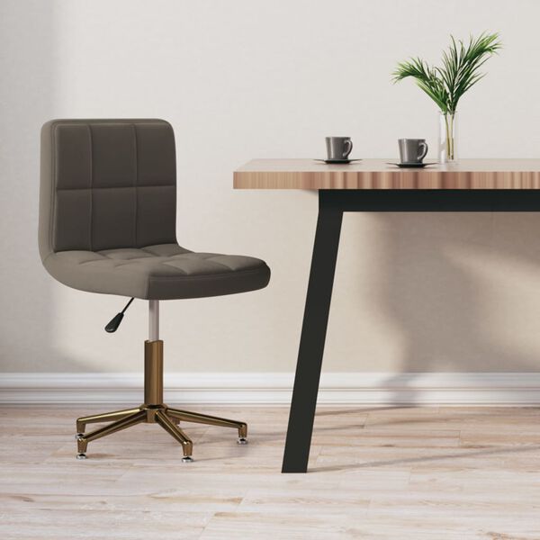 vidaXL Otočn&aacute; j&iacute;deln&iacute; židle tmavě &scaron;ed&aacute; samet