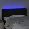 vidaXL Čelo postele s LED čern&eacute; 103 x 16 x 78/88 cm textil