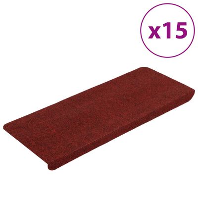 vidaXL Samolepicí nášlapy na schody 15 ks 65x24,5x3,5 cm červené