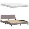 vidaXL Postel s matrac&iacute; Hanko taupe 160 x 200 cm textil