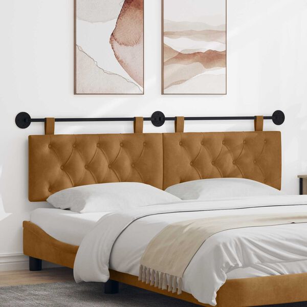 vidaXL Z&aacute;věsn&aacute; čeln&iacute; deska N&aacute;stěnn&yacute; Hněd&aacute; 190 x 55 x 7 cm samet