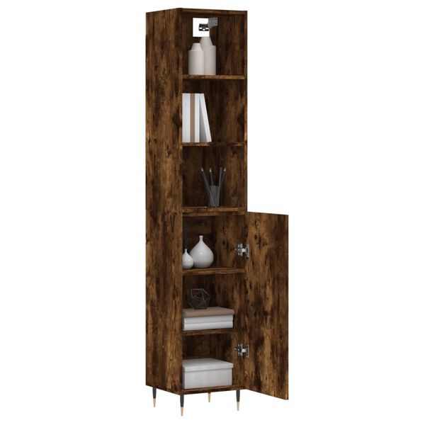 vidaXL Skříň highboard kouřový dub 34,5 x 34 x 180 cm kompozitní dřevo
