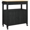 vidaXL Kuchyňský vozík Jednobarevný Černá 88,5 x 40 x 48 cm