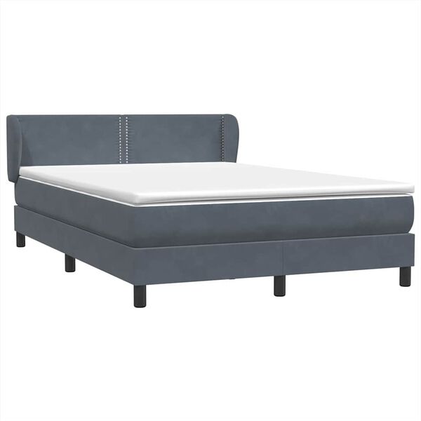 vidaXL Box spring postel s matrac&iacute; tmavě &scaron;ed&aacute; 160x220 cm samet