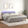 vidaXL Box spring postel s matrac&iacute; a LED světle &scaron;ed&aacute; 160x200 cm samet