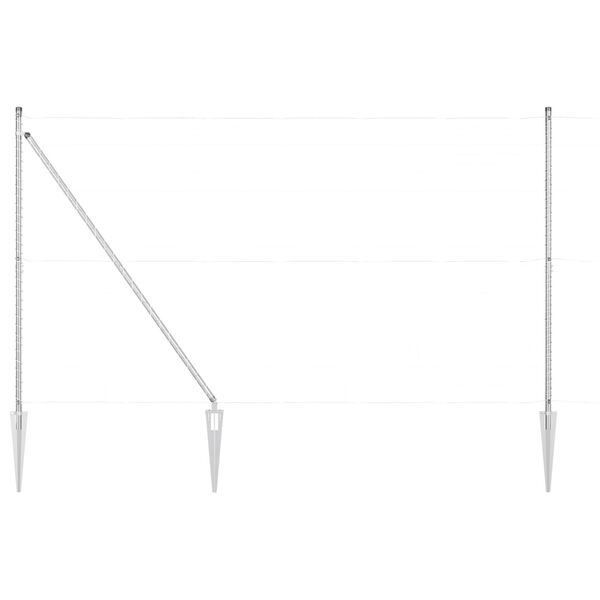 vidaXL Plotové sloupky 7 pcs Stříbrná Ø32mm 180 cm Pozinkovaná ocel