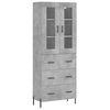 vidaXL Skř&iacute;ň highboard betonově &scaron;ed&aacute; 69,5x34x180 cm kompozitn&iacute; dřevo