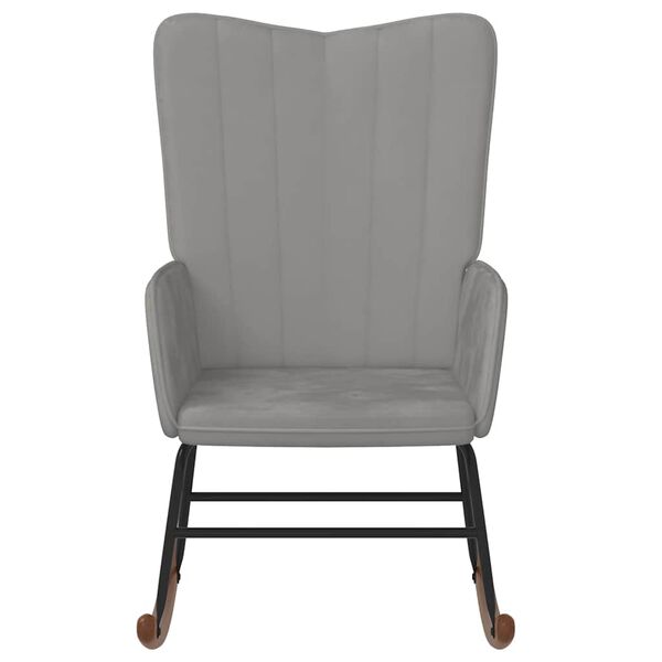 vidaXL Houpací křeslo světle šedé samet