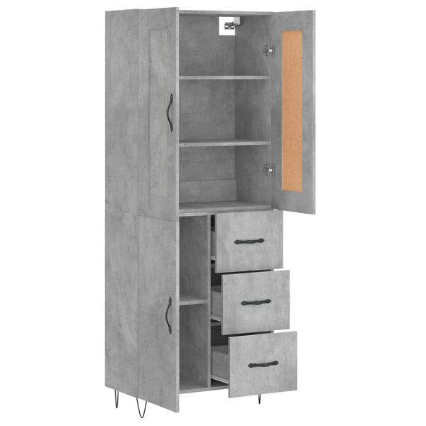 vidaXL Skříň highboard betonově šedá 69,5x34x180 cm kompozitní dřevo