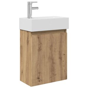vidaXL Koupelnov&aacute; skř&iacute;ňka s bateri&iacute; Dub artisan 45,5 x 22,5 x 84 cm